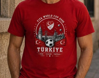 Camiseta de fútbol de Turquía para el Mundial 2026, camiseta para aficionados al fútbol turco, prenda 100% algodón.