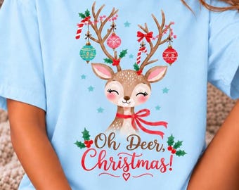 Christmas Reindeer T-Shirt, Festive Tee, Merry Christmas Holiday Shirt
