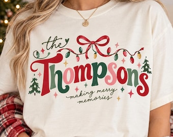 Comfort Colors®, Custom Family Shirt, Personalized Christmas T-Shirt, Christmas Crew Vintage Holiday Tee
