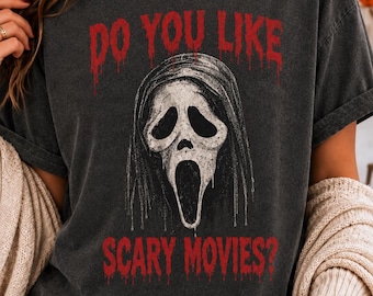 Comfort Colors Ghostface Horror Shirt, Scary Movie Slasher Halloween T-Shirt