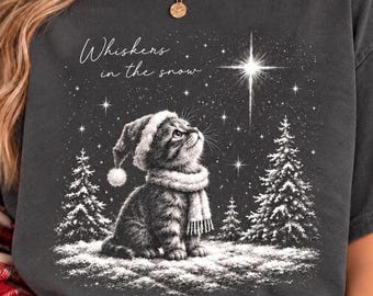 Christmas Cat T-Shirt, Cat Lover Gift, Vintage Cat Shirt, Pet Lover Gift, Xmas Shirt, Holiday Shirt, Christmas Gifts