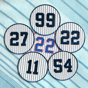 New York Baseball Jersey Number Patch Sticker