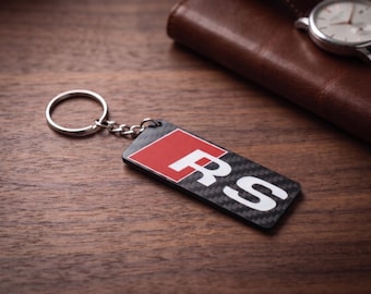 Audi RS Matte Carbon Fiber Style Keychain