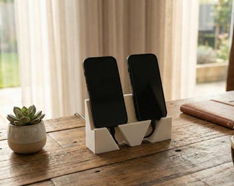 Support pour téléphone double moderne | Support double pour smartphone pour bureau à domicile - Design minimaliste