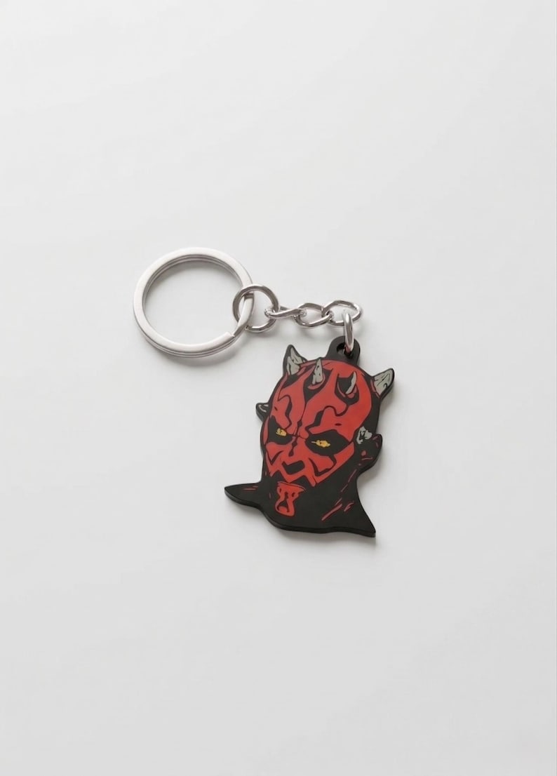 Darth Maul Keychain | Sith Lord Star Wars Keyring | Kids Backpack Charm image 2