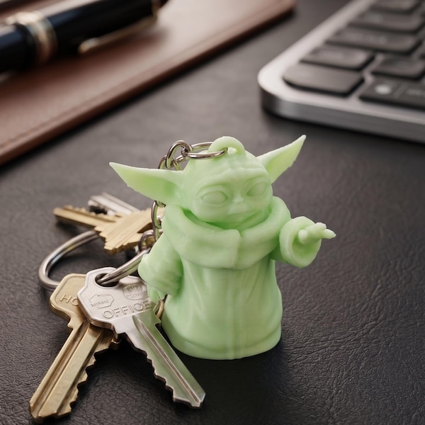 Nyckelring Grogu som lyser i mörkret | Star Wars-inspirerad | Nyckelring från Mandalorianen Baby Yoda