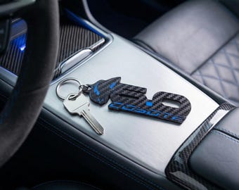 Mustang 5.0 Coyote Keychain | Carbon Fiber Textured Keyring | S550 S650 Car Accessory