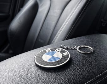 BMW Carbon Fiber Style Keychain | Car Enthusiast Key Ring | Auto Accessory Fob