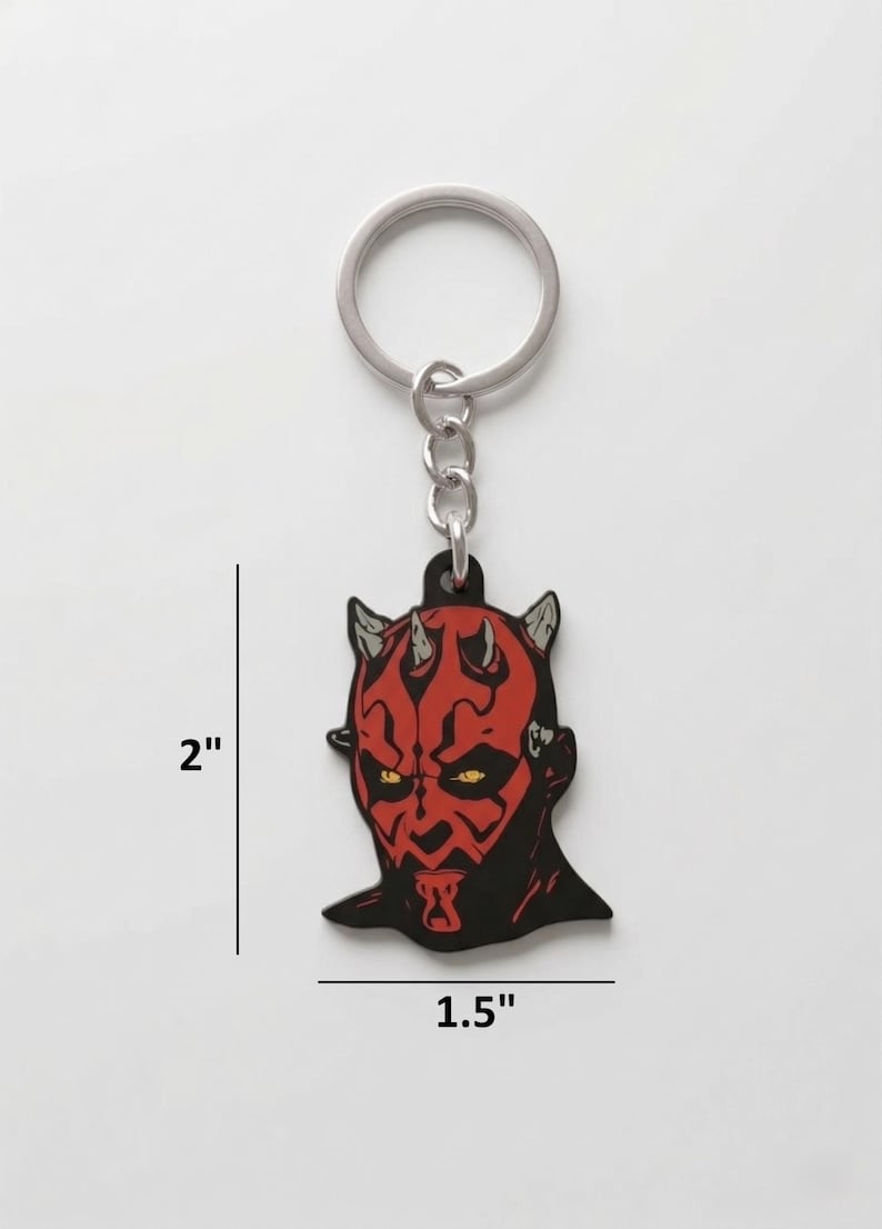 Darth Maul Keychain | Sith Lord Star Wars Keyring | Kids Backpack Charm image 4
