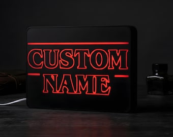 Custom Retro Inspired Name Lightbox | LED Sign | Personalized 80s Retro Desk Lamp | Gamer Room Decor | Night Light Gift
