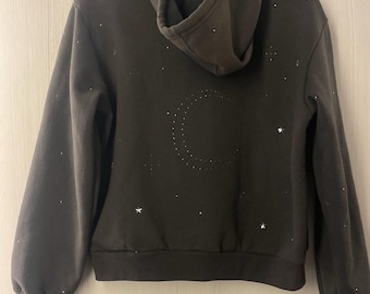 Cresent Moon Rhinestone Hoodie
