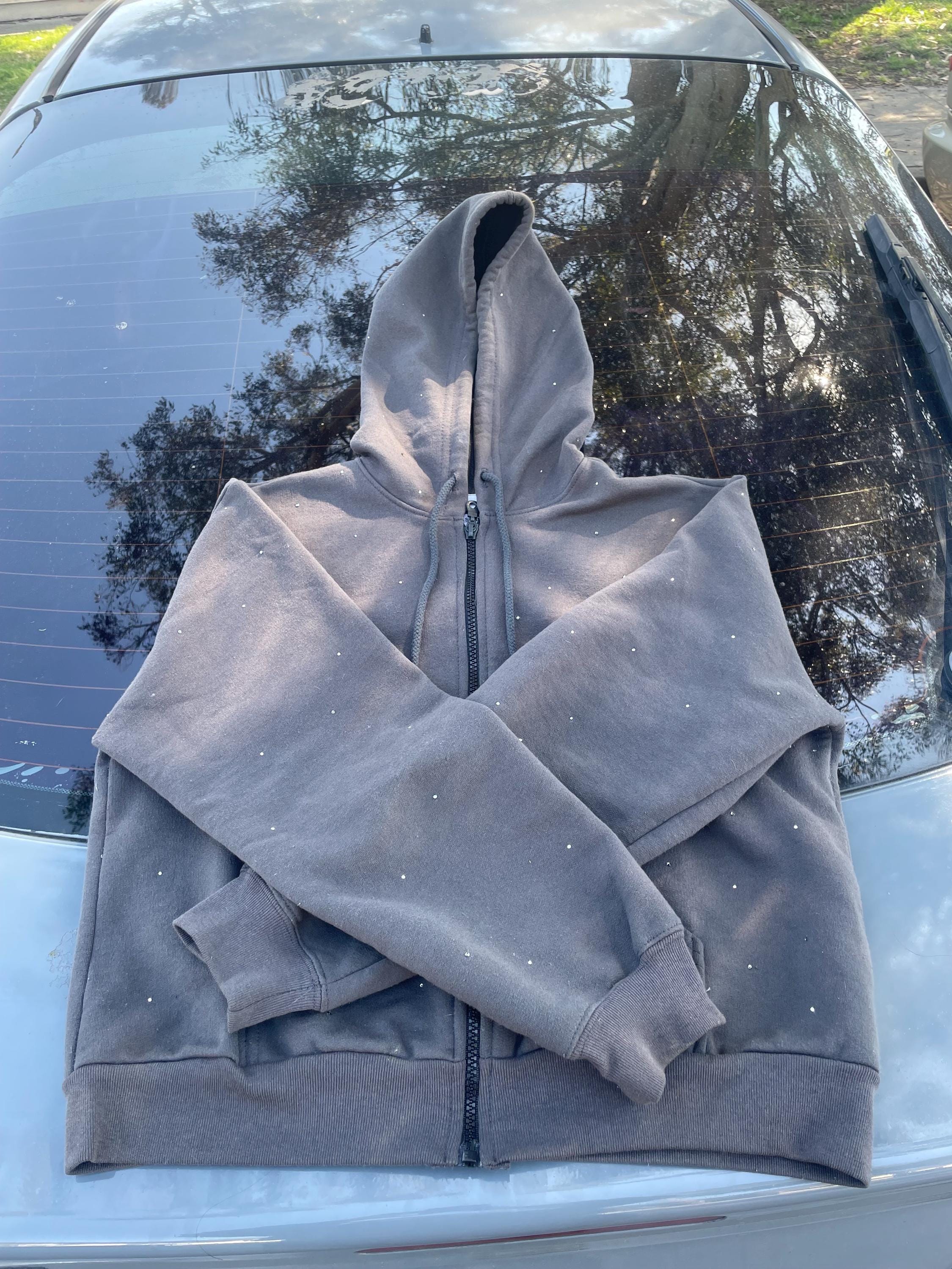 Rhinestone Grey Hoodie