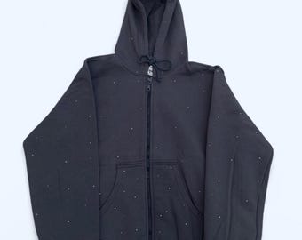 Gray Rhinestone Hoodie