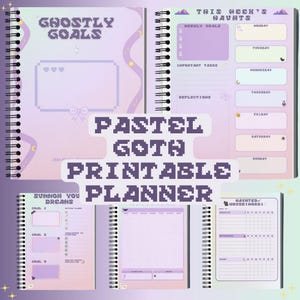 Pastel Goth Printable Planner for the Creepy-Cute Soul - Instant Download, Spooky & Serene, Happy Planning for ADHD