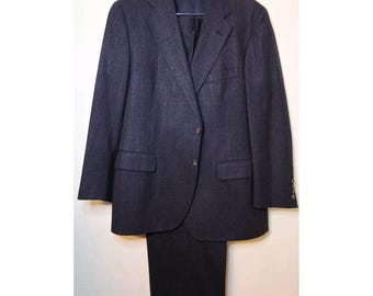 VINTAGE Polo University Club Blazer Mens 46R Navy Wool Gold