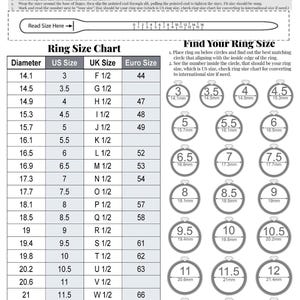 International Ring Size Chart | Printable Diamond Ring Sizer | Ring Size Finder | Ring Size Measure | Ring Sizer Tool| Instant Easy Download