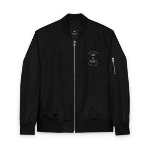 Embroidered Bomber Jacket: Vintage Style Recycled Polyester Outerwear
