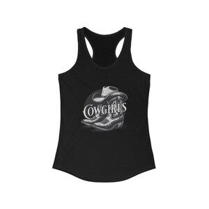 Cowgirls Tank Top, Women&#39;s Racerback Tank, Country Western Sleeveless Shirt, Horse Riding Apparel, Southwest Cowgirl Clothing