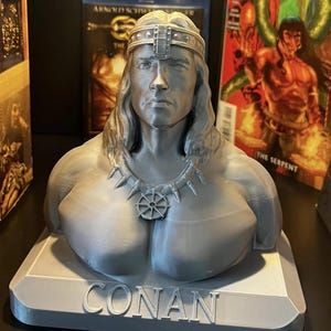 Arnold Conan Büste: Silver Silk PLA