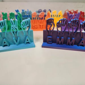 Custom ASL Nameplate – American Sign Language Hand Sign Desk Name Sign – Classroom, Office, Deaf Awareness Decor