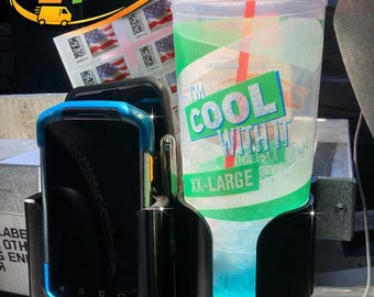Post Office all in one | Truck Mount Scanner Phone Drink Holder with Charger Slot and Forms Pocket Free Shipping