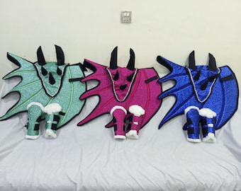 Dragon Saddle Pad Set of 3: Handmade Fantasy Equestrian Gear