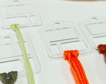 Acrylic Thread Organizer Cards: Cross Stitch Floss Storage, Tangle-Free Embroidery.