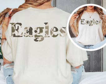 EAGLES PNG| CAMO | School Spirit | Camouflage | Mascot | Tshirt Design | Duck Camo | Digital Download | Boys | Unisex Hand Drawn