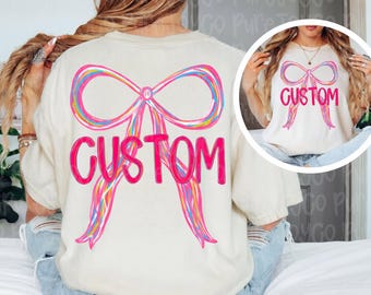 Custom Bow Design | PNG | Custom Letters | Personalized Bow Design | Girly | PNG