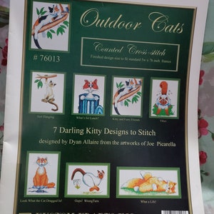 OUTDOOR CATS - Cross Stitch Book by Kustom Krafts -