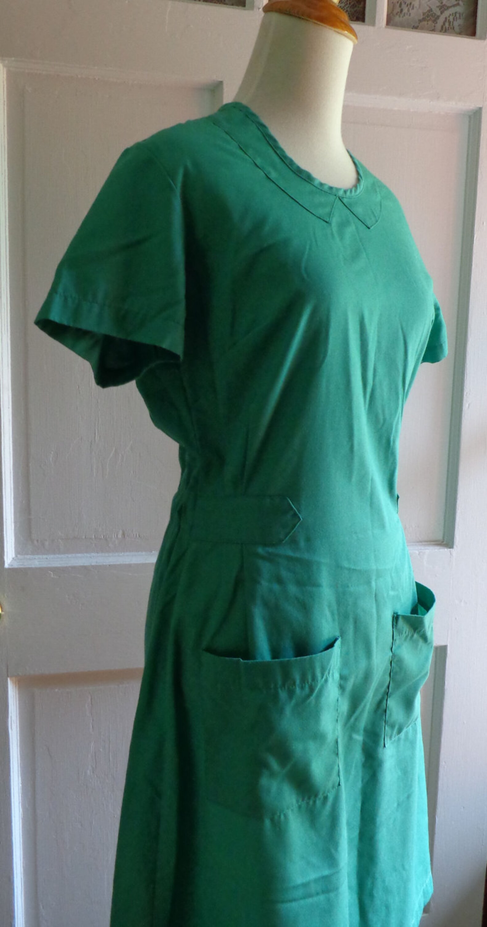 Green Vintage Scrub Dress Uniform By Angelica Etsy