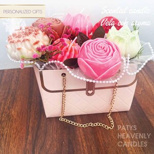 Flower Candle Bouquet Gift Box: Handmade Soy Wax Floral Arrangement
