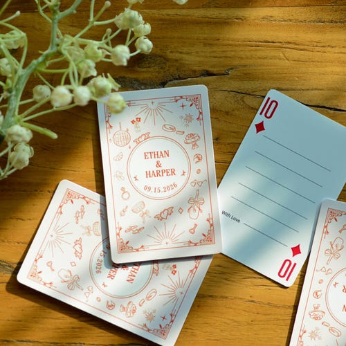 Livre d'or de mariage personnalisé, cartes à jouer, cartes vierges à écrire, cadeaux de mariage
