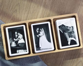 Baraja de cartas personalizada para libro de firmas, alternativa al libro de firmas de boda, cartas en blanco, varias fotos en el reverso de cada baraja.