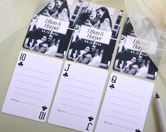 Naipes de libro de visitas personalizados, alternativa al libro de visitas para bodas, libro de firmas para bodas, tarjeta para fiesta de compromiso, regalo de boda personalizado