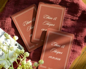 Naipes personalizados para libros de visitas de boda, libro de visitas dibujado a mano, tarjetas en blanco para escribir, regalo de boda