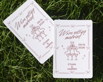 Tarjetas de libro de visitas personalizadas/Alternativa al libro de visitas de boda/Naipes en blanco/Despedida de soltera/Regalo de boda/Regalo de boda