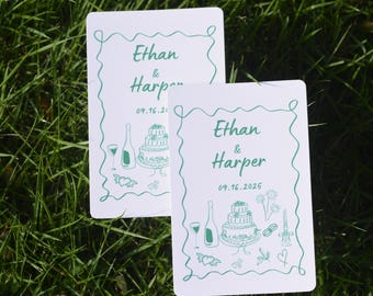Tarjetas de libro de visitas personalizadas/Alternativa al libro de visitas de boda/Naipes en blanco/Despedida de soltera/Regalo de boda/Regalo de boda
