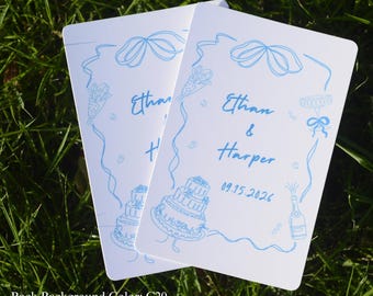 Tarjetas de libro de visitas personalizadas/Alternativa al libro de visitas de boda/Naipes en blanco/Regalos para despedidas de soltera/Baraja de cartas personalizada