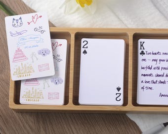 Naipes personalizados para libros de invitados de boda, alternativa a los libros de invitados de boda, baraja de cartas para libros de invitados, tarjetas en blanco para escribir, recuerdos de fiesta