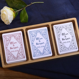 Cartas de baralho personalizadas para livros de convidados de casamento | Alternativa para livros de convidados de casamento | Cartas de baralho em branco | Chá de panela | Lembrancinhas de casamento