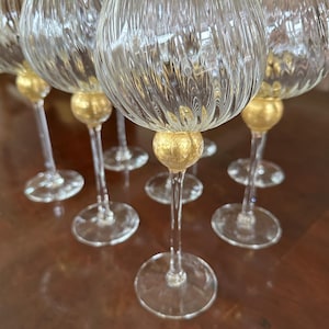 Union Street, Bordeaux Wine Glass, Manhattan Collection with Gold Ball detail - 8oz - eight available
