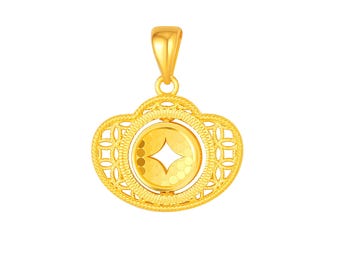 Handmade 24K Pure Gold Pendant, Classical Design
