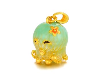 Adorable 24K 999 Pure Gold Pendant, Gold Charm Necklace, Gift for Children