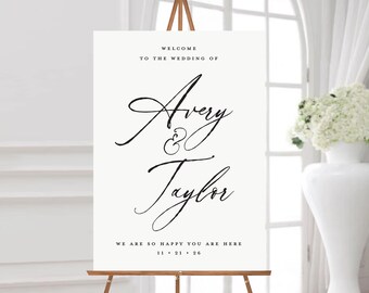 Modern Minimal Wedding Welcome Sign - Modern Wedding Welcome Sign - Minimal Wedding Sign