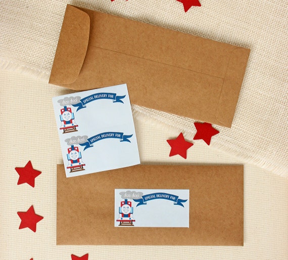 train invitation envelope stickers set of 5 train invitation