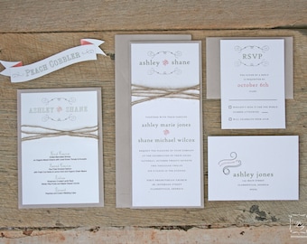 Rustic Twine Wedding Invitation Set Sample