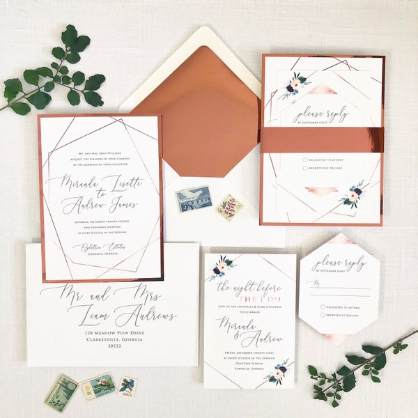 Copper Invitation Etsy