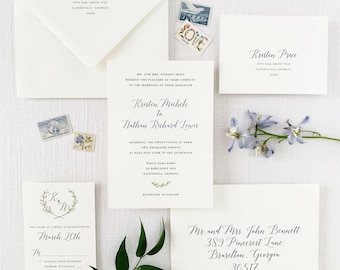 Classic Laurel Wedding Invitation Sample Set