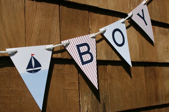 Printable Nautical Sailboat Baby Shower Banner | Etsy